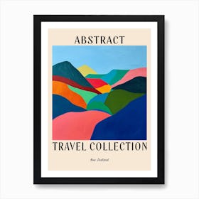 Abstract Travel Collection Poster New Zealand 4 Art Print