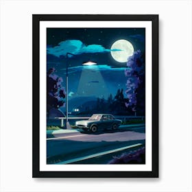 Lofi Art: Car At Night! Art Print