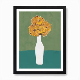 Yellow Flowers In A Vase Art Print