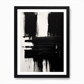 Black Art Brush Strokes 3 Art Print