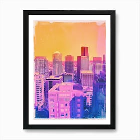 Retro Photo Inspired Cityscape 1 Art Print