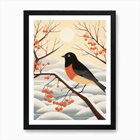 Bird Illustration Blackbird 4 Art Print