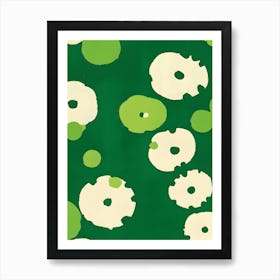 Green And White Dots Art Print