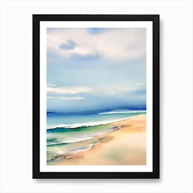 Shelly Beach, Australia Watercolour Art Print