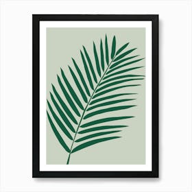 Tropical Palm Leaf Sage Green And Olive Green Art Print