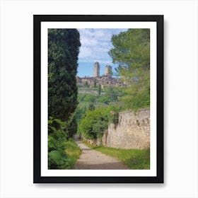 Italy Tuscany Town Sangiminiano Digital Oil Painting Fine Art Print