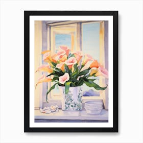 A Vase With Calla Lily, Flower Bouquet 1 Art Print