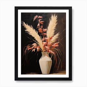 Bouquet Of Ornamental Grasses Flowers, Autumn Fall Florals Painting 3 Art Print