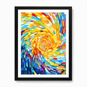 Abstract Colorful Swirl Background Art Print