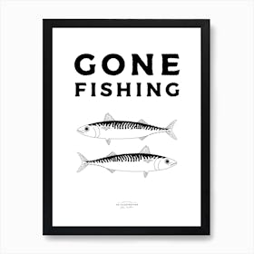 Gone Fishing Fineline Illustration Poster Art Print