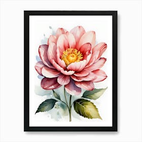 Watercolor Peony Flower Art Print