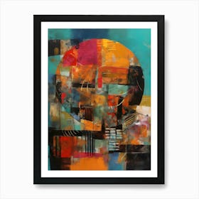 Earth, Abstract Collage In Pantone Monoprint Splashed Colors Art Print