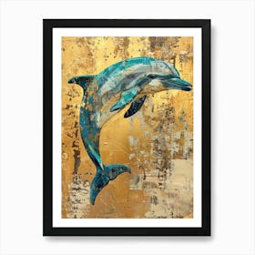 Dolphin Gold Effect Collage 5 Art Print