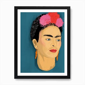 Frida In Blue Art Print