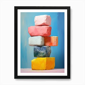 Stack Of Bricks, Stones Art 1 Art Print