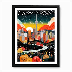 Kuala Lumpur, Illustration In The Style Of Pop Art 1 Art Print