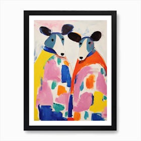 Colourful Kids Animal Art Rat 1 Art Print