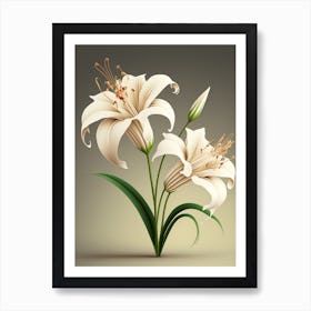 White Lily Flowers Art Print