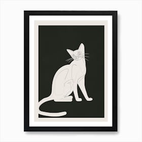 Minimalist Abstract Cat 1 Art Print