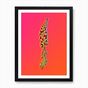 Neon Adenocarpus Botanical in Hot Pink and Electric Blue n.0018 Art Print