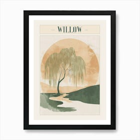 Willow Tree Minimal Japandi Illustration 4 Poster Art Print