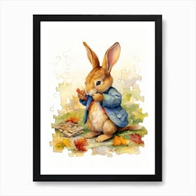 Bunny Puzzles Rabbit Prints Watercolour 4 Art Print