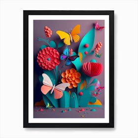 colorful butterflies Art Print