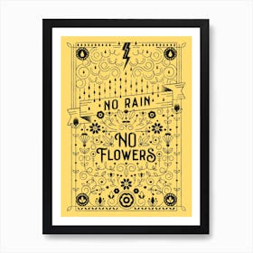 Flowers Rain  Nature Art Print