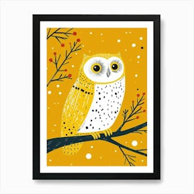 Yellow Snowy Owl Art Print