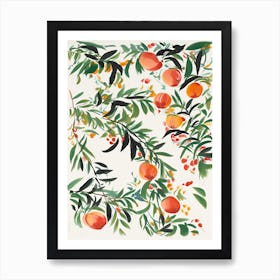 Nectarine Fruit Drawing 2 Art Print