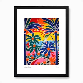 Miami Beach Florida Matisse Style 4 Watercolour Travel Poster Art Print