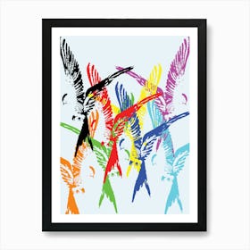 Vibrant Flock In Motion Art Print