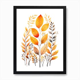 Cute Autumn Fall Scene 2 Art Print