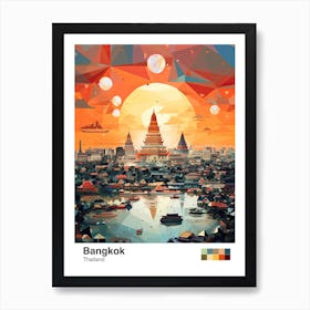 Bangkok, Thailand, Geometric Illustration 4 Poster Art Print