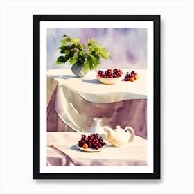 Boysenberry 1 Italian Watercolour fruit Art Print