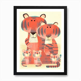 Red Tigers Art Print