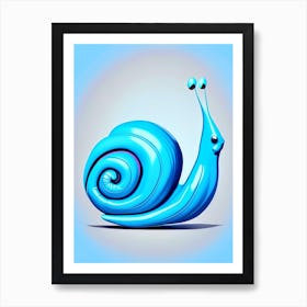 Full Body Snail Blue 2 Pop Art Art Print