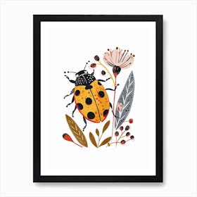 Colourful Insect Illustration Ladybug 19 Art Print