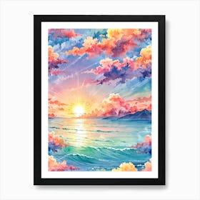 Watercolor Sunset Art Print