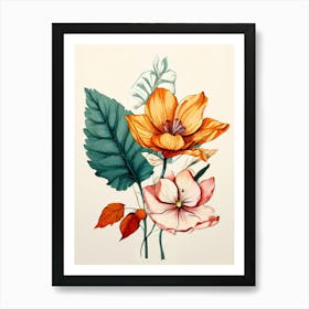 Watercolor Flowers 40 Art Print