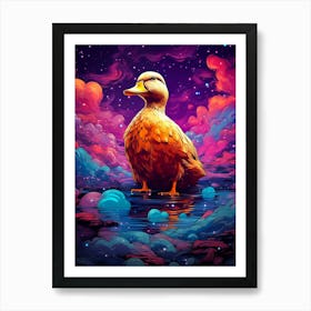 Duck In Space Art Print