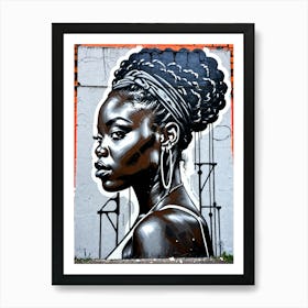 Graffiti Mural Of Beautiful Black Woman 346 Art Print