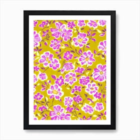 Lilac Floral Print Warm Tones 2 Flower Art Print