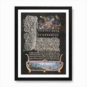 Moses Receiving The Ten Commandments; The Israelites Dancing Around The Golden Calf From Mira Calligraphiae Monumenta, Joris Hoefnagel Art Print