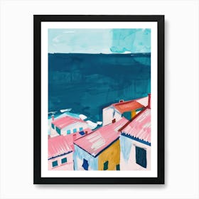 Travel Poster Happy Places Santander 4 Art Print