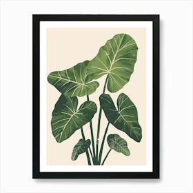 Elephant Ear Plant Minimalist Illustration 4 Art Print