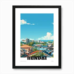 Sendai Japan Colourful Travel Poster Art Print