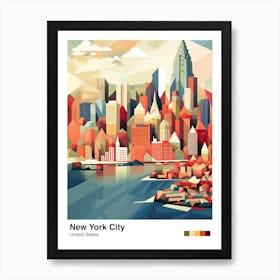 New York City View   Geometric Vector Illustration 0 Poster Art Print