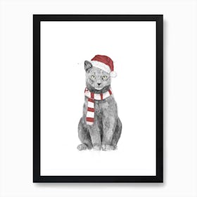 Xmas Cat Art Print