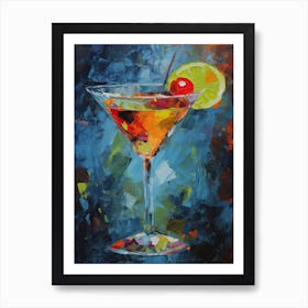 Martini Cocktail Oil Painting 4 Art Print